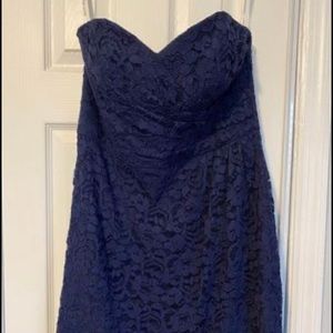 David’s bridal navy blue formal dress size 8